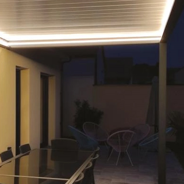 Éclairage LED encastré pour pergola bioclimatique Aluclos 3,00 M x 3,60 M