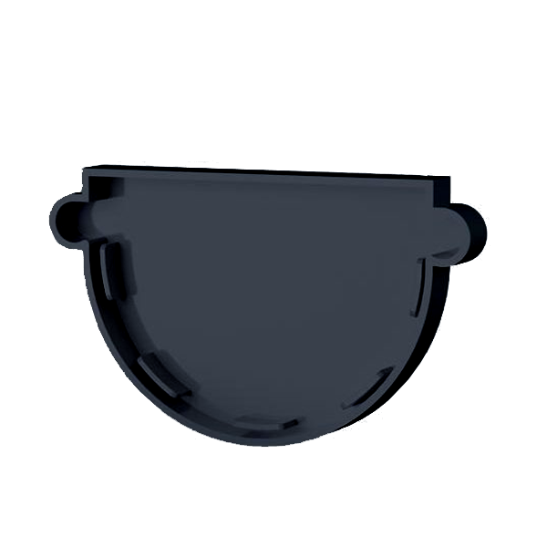 Fond de gouttière MEP 25FGU pour gouttière demi-ronde GD25 de développé de 250 mm - PVC Anthracite