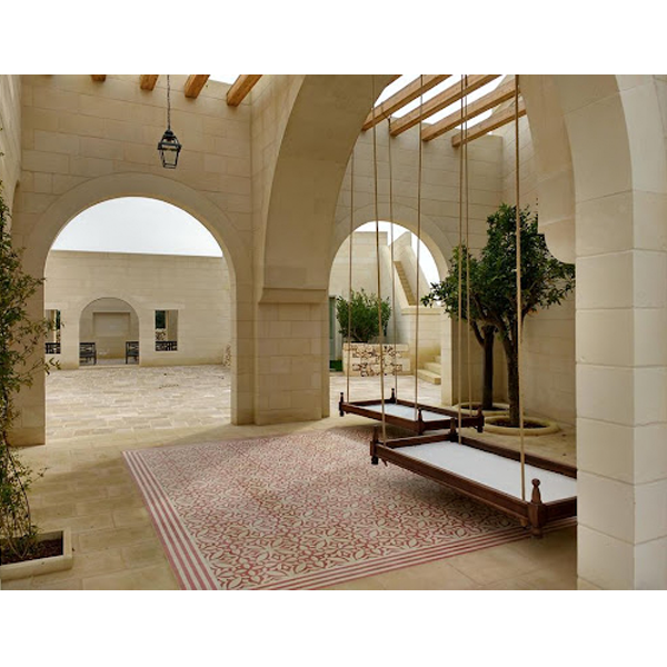 Carrelage extérieur en grès cérame effet pierre - Pietra Di Lecce version Grip - 50,0 CM x 50,0 CM - ép.9,00 MM