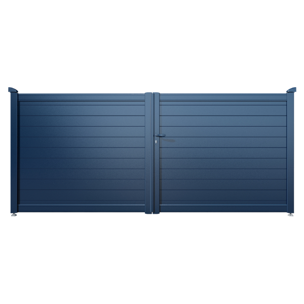 Portail aluminium sur mesure Cérès CT 42 - Battant ou coulissant - Plein avec remplissage vertical ou horizontal 130 x 20 mm