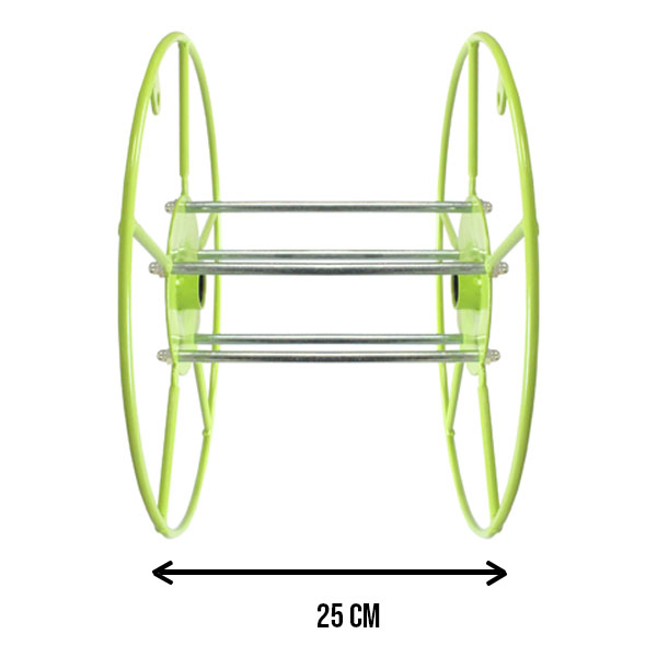 Dévidoir mural métallique Edia pour tuyau d'arrosage de 50 mètres diamètre 15 mm - vert et noir