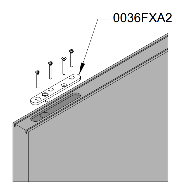 Platine en inox A2 pour fixation sur chant Mantion 0036FXA2 pour système pliant Opentec FW75