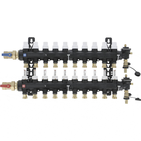Collect. HYDRONIC Ø1"-10 circuits*6716L1 Ensemble complet-Matériaux de Synthèse