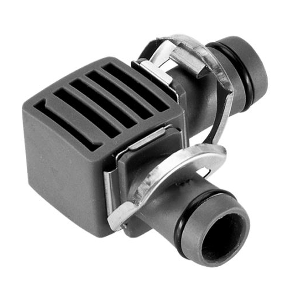 Raccord coude pour tuyau arrosage goutte à goutte Ø 13 mm - Jonction 90° - Gardena - Par 2