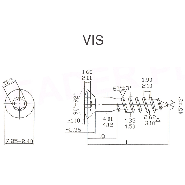 Vis faîtage avec rondelle EPDM Ø 20 mm - Inox A2 cuivré - 4,5 x 60/45 mm - Boîte de 100