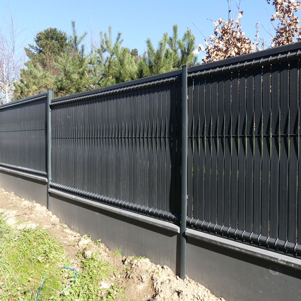 Poteau pour grillage rigide à sceller - Atoll+ - Alu gris anthracite mat sablé RAL7016 - Hauteur 2,50 m