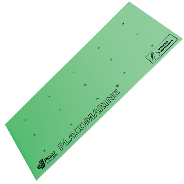 Plaque de plâtre acoustique et hydrofuge - Placo Phonique Marine BA13 -  2,70 M x 1,20 M - ép. 13,0 MM