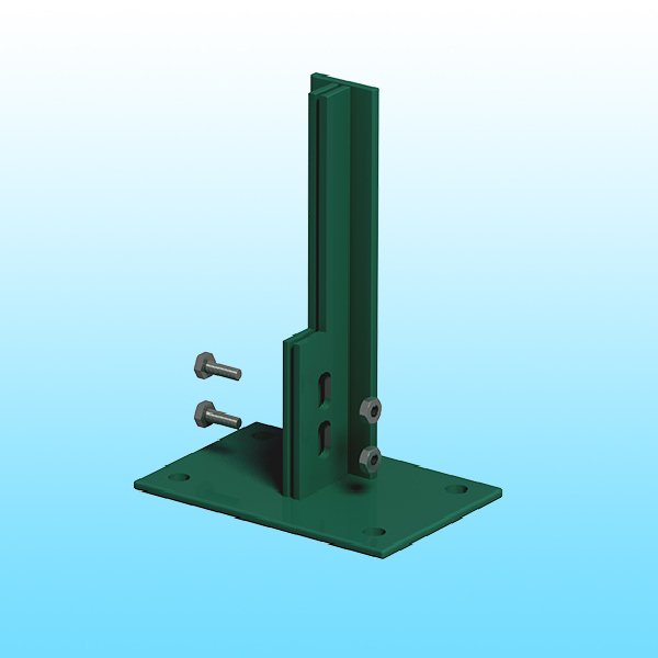 Platine pour poteau grillage rigide Titan - Vert 6005 - 4 pièces