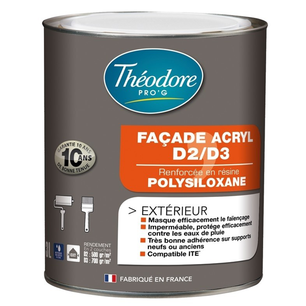Revêtement semi-épais décoration façade résine acrylique Théodore Pro'G - Pierre Mat - Pot 3L