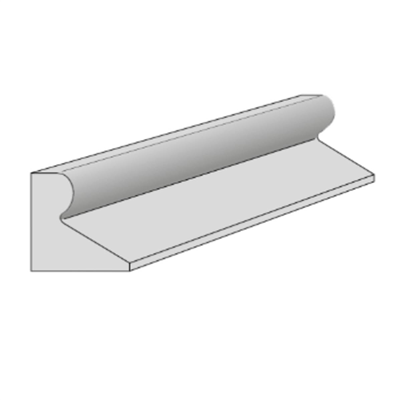 Bordure standard chasse-roues CITYPROTECT - type GS4 longueur 1m en béton brut