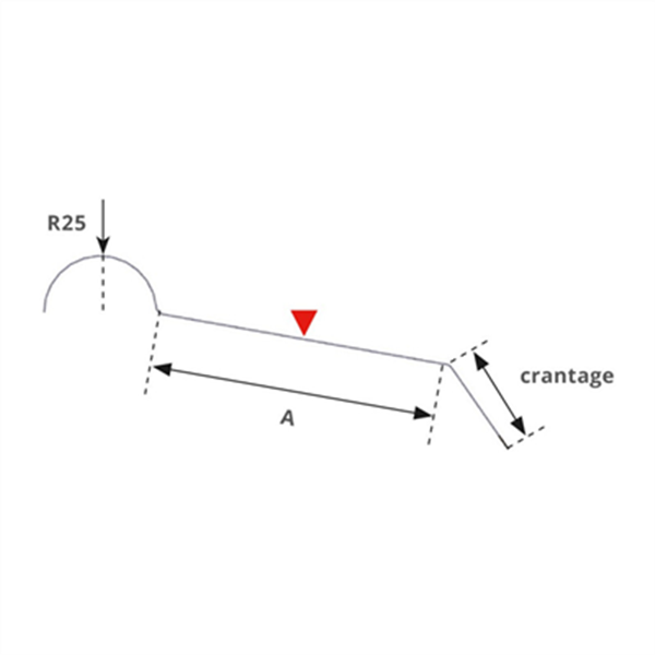 Demi-faîtière à boudin crantée pour finition des couvertures métalliques - longueur 2,10 M - RAL 7016 Gris anthracite