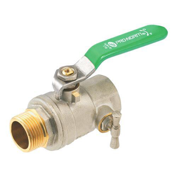 Vanne à sphère NF Mâle Femelle 1/2" A purge Passage intégral Poignée plate