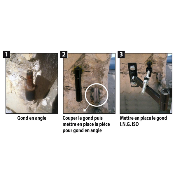 Pièce pour gond en angle pour isolation par l'extérieur - ING Fixations - Acier noir - Lot de 4