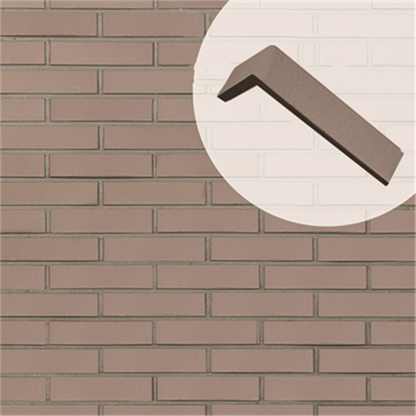 Plaquette d'angle de parement mural en terre cuite lisse Terreal PL12 Gris perle - 22 CM x 10,5 CM x 14 / 50 MM