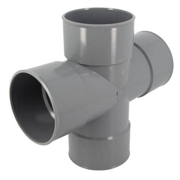 Culotte et embranchement double parallèle à 87'30° - Femelle/Femelle - Diamètre 100 mm