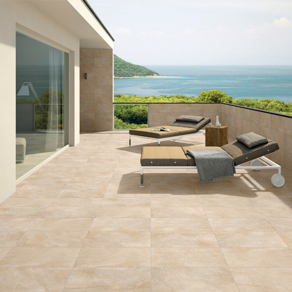 Carrelage sol intérieur antidérapant effet pierre en grès cérame rectifié - Geostone GRIP - 30,0 CM x 60,0 CM - ép. 9,00 MM - Sabbia