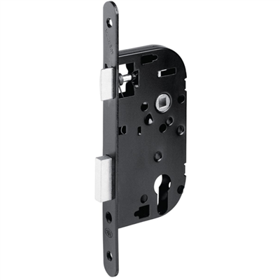 Serrure à encastrer à cylindre européen Abus - réversible - noire - entraxe 70 mm axe 40 mm