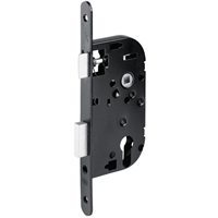 Serrure à encastrer à cylindre européen Abus - réversible - noire - entraxe 70 mm axe 40 mm