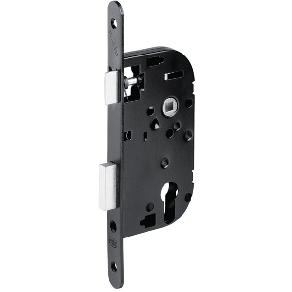 Serrure à encastrer à cylindre européen Abus - réversible - noire - entraxe 70 mm axe 40 mm