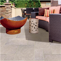 Dalle en pierre naturelle Luxor pour pose collée ou scellée en extérieur - opus 4 formats - ép. 12,00 MM - Tumbled