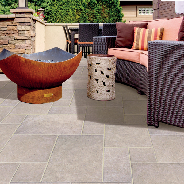 Dalle en pierre naturelle Luxor pour pose collée ou scellée en extérieur - opus 4 formats - ép. 12,00 MM - Tumbled