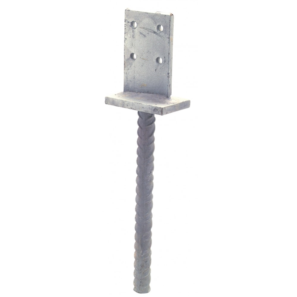 Pied de poteau en âme à sceller largeur 70 mm longueur 370 mm