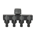 Sélecteur arrosage - Entrée femelle 20/27 - 4 sorties raccords automatiques avec nez de robinet