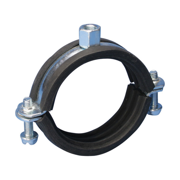 Collier de fixation pour tuyaux avec caoutchouc - acier inoxydable/EPDM -  plage de serrage - ø 54 mm - largeur 25 mm