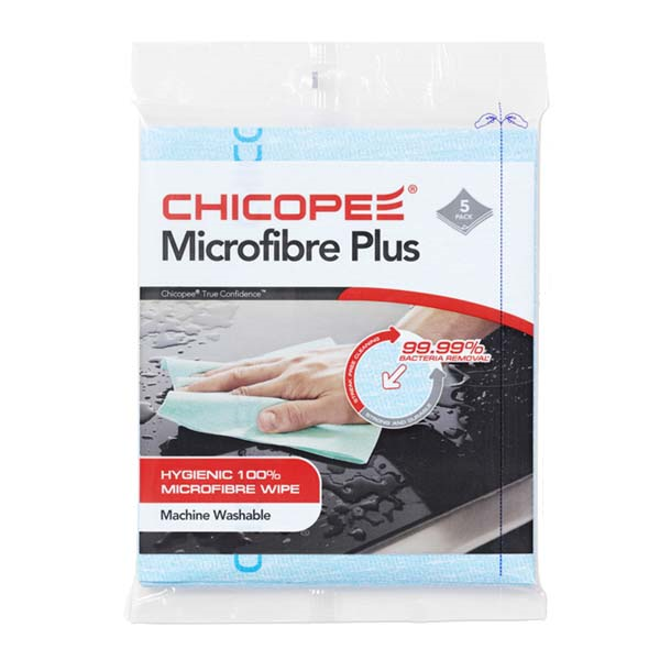 Chiffon nettoyage Microfibre Plus Chicopee Réutilisable Bleu x5