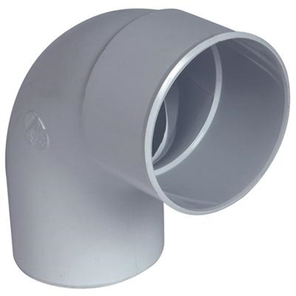Coude mâle/femelle Nicoll pour tube de descente - Angle 87°30 - Diamètre 100 mm - Techtan Gris