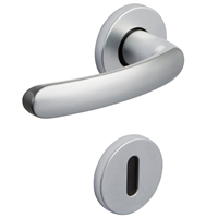 Ensemble poignée de porte à clé en L avec rosace 6600 Vachette Budget - argent - carré 7 mm