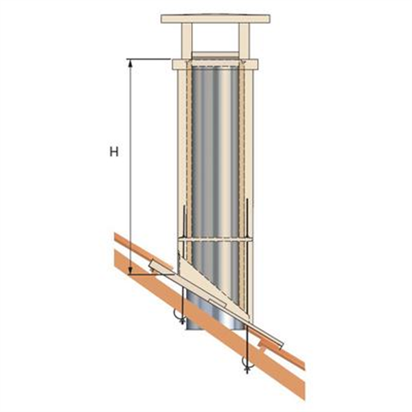 Sortie de toit TRADINOV carrée TCP 50 Pente 31 à 44 % - Ht arrière : 0,80 m