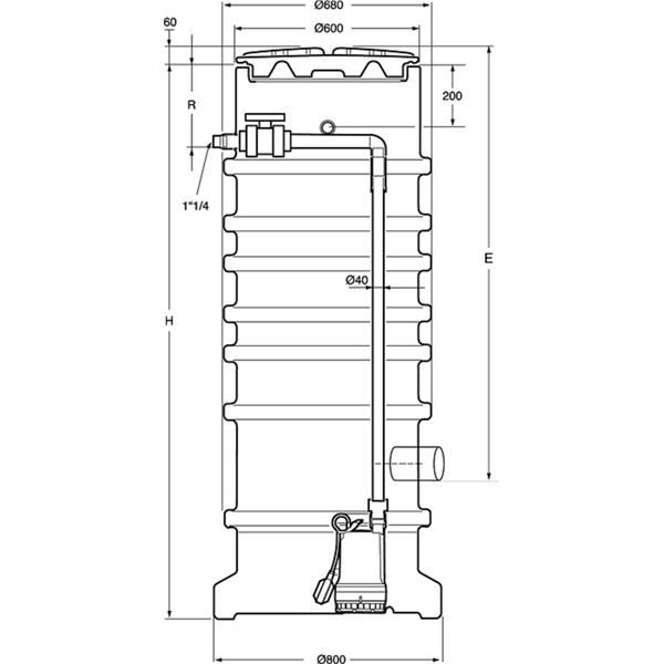 Station de relevage Wilo-Port 1-600.1-1000-03/EC (4233877)
