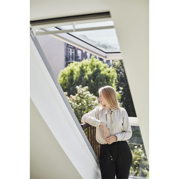 Fenêtre balcon triple vitrage - Velux Cabrio GDL SK19 2066L - bois peint en blanc - 114,0 CM x 252,0 CM