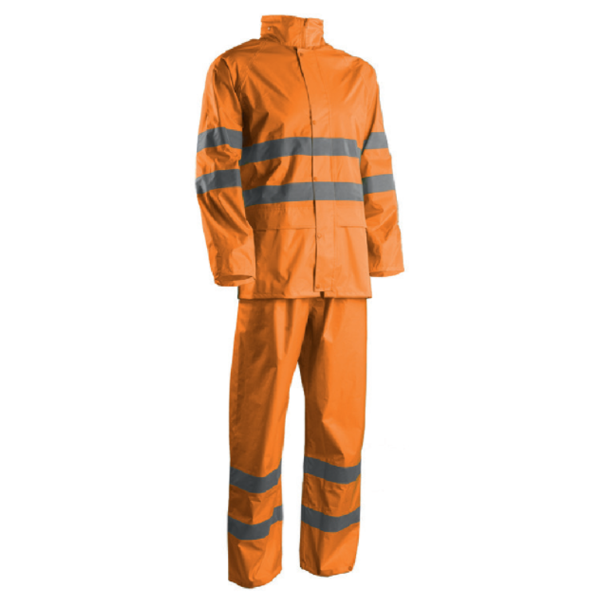 Ensemble de pluie orange haute visibilité veste pantalon Kawa - Classe 3 - Coverguard - Taille L 5KAW17000L