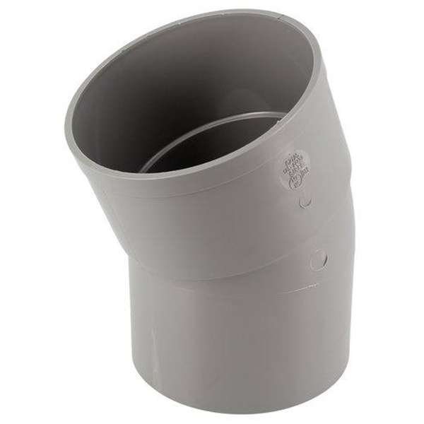 Coude d'évacuation à 20° Mâle/Femelle - PVC gris - diamètre 125 mm - Nicoll