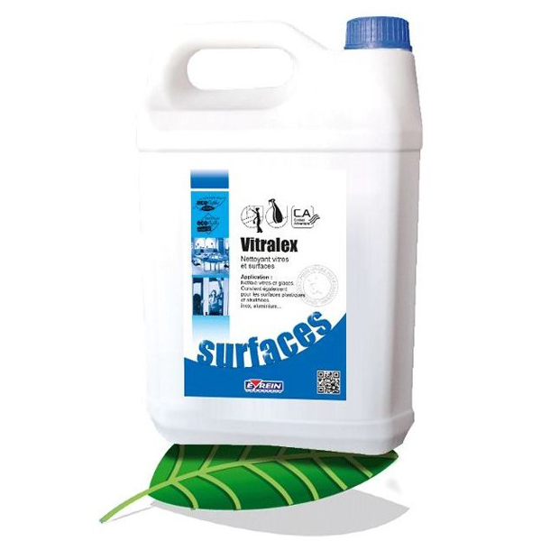 Nettoyant détergent vitres et surfaces - Résultat sans traces - Vitralex Eyrein - Bidon 5L