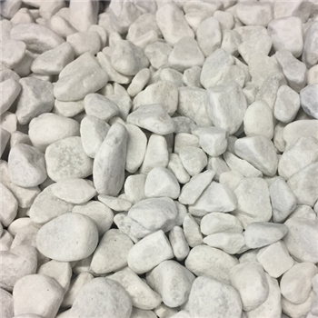 Gravillon décoratif roulé blanc de Carrare - granulométrie de 15 à 25 mm - Sac de 25 kg