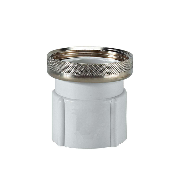 Embout écrou tournant en diam40 par 40x49 nickelé pour tube en D 40