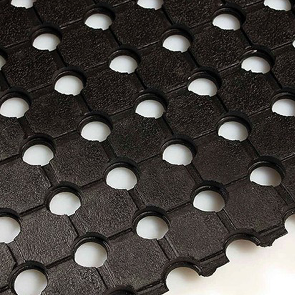 Tapis caillebotis caoutchouc noir MR12 - industrie et montagne - 0.91 x 10 m - épaisseur 10 mm