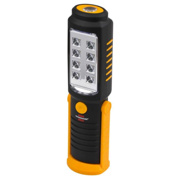 Lampe portable Brennenstuhl LED 8+1 à pile avec aimant et crochet