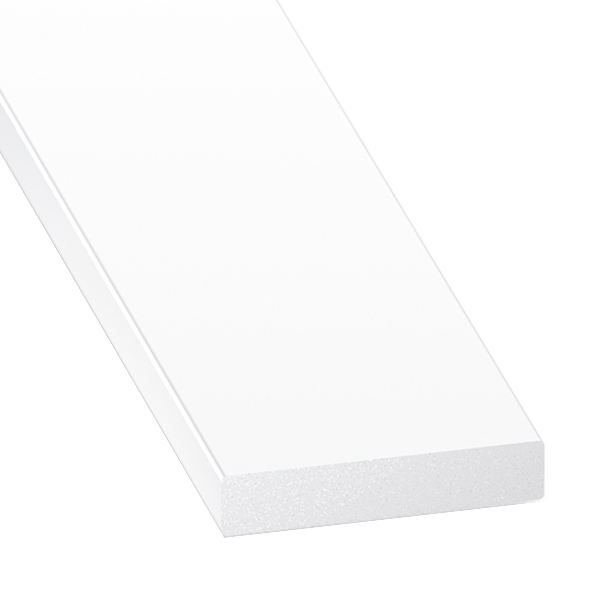Profilé plat en PVC blanc - largeur 50 mm - épaisseur 2 mm - longueur 2.6 mètres CQFD 2029-0050