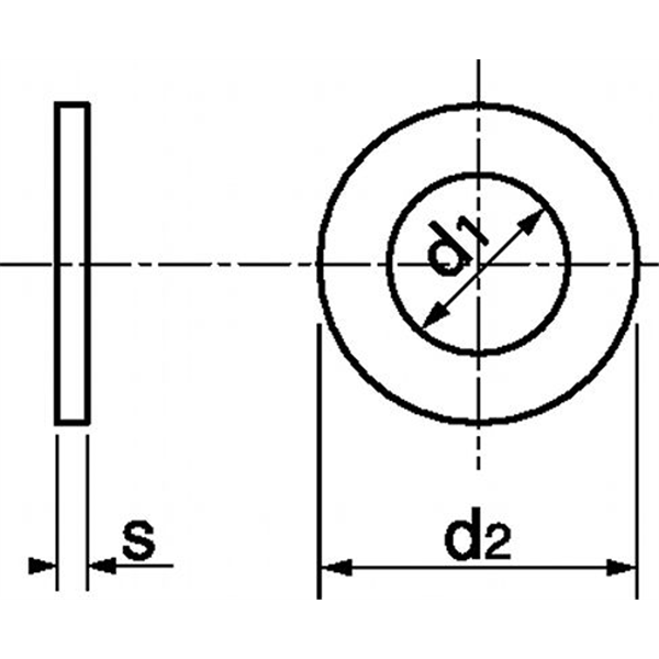 Rondelle plate découpée type M sans chanfrein DIN 125 A ISO 7089 Inox A2 M20 - boîte de 25