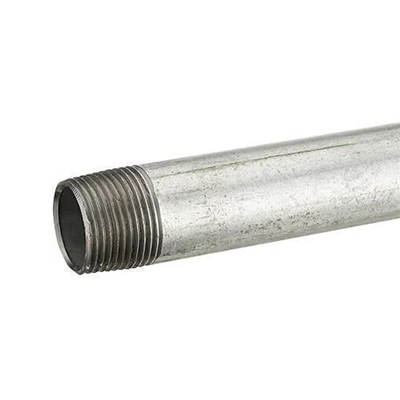 Tube mamelon double à filetage conique mâle - M 20 x 27 - Longueur 100 cm - Acier galvanisé
