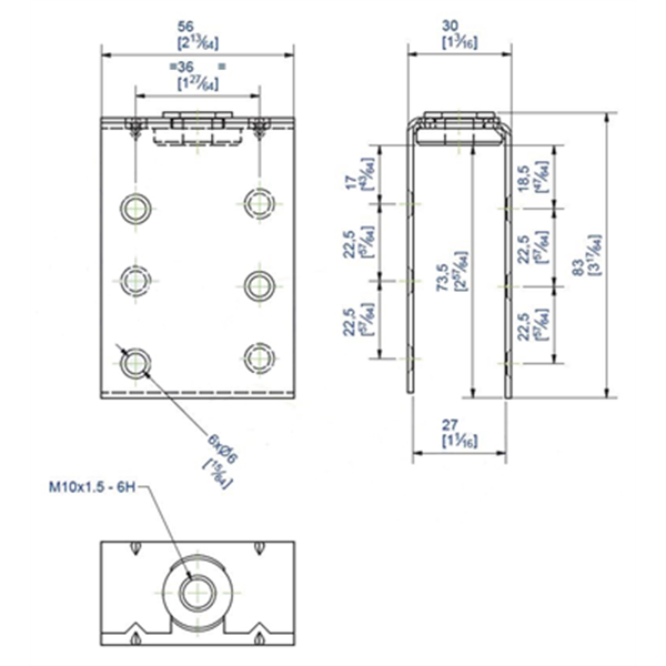 Chape réglable pour panneaux de 25 à 35 mm d'épaisseur vis M10 Mantion