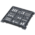 Grille carrée plate en fonte PMR C250 avec cadre - ouverture libre 500,0 mm x 500,0 mm