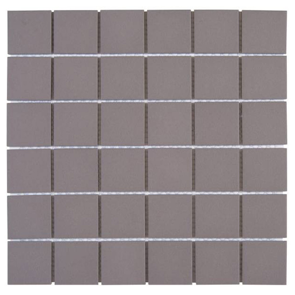 Carrelage mosaïque 4,8 x 4,8 cm pour salle de bain sur filet de 30,3 CM x 30,3 CM - ép. 6,00 MM - Taupe