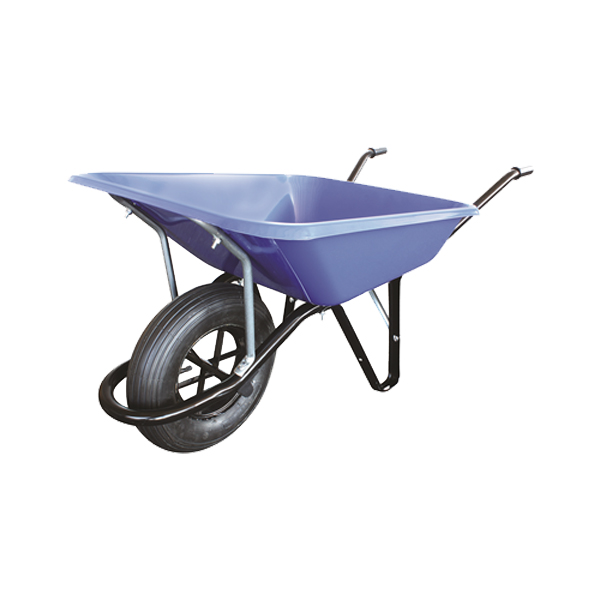 Brouette 100 Litres Avec Pneus à Air - Charge 220 Kg, Bac Acier, Poignées Ergonomiques