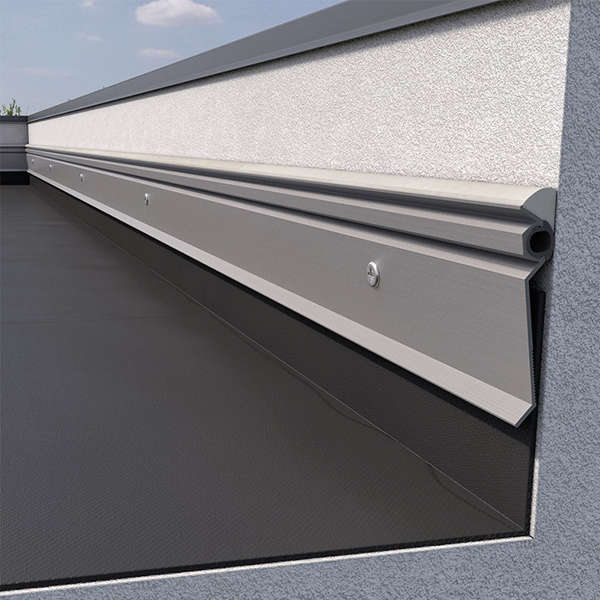 Bande de solin pour toit terrasse Aluform avec joint EPDM - alu extrudé - hauteur 70 MM - longueur 3,00 M