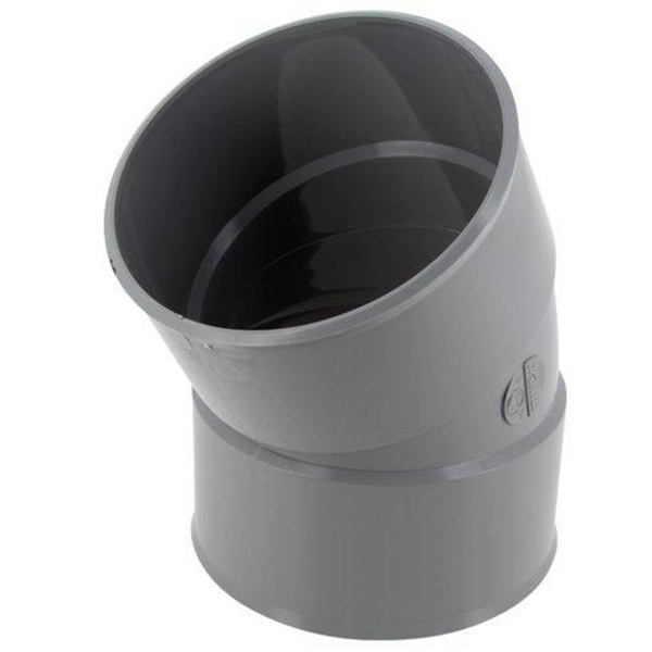 Coude d'évacuation à 30° Femelle/Femelle - PVC gris - diamètre 125 mm - Nicoll
